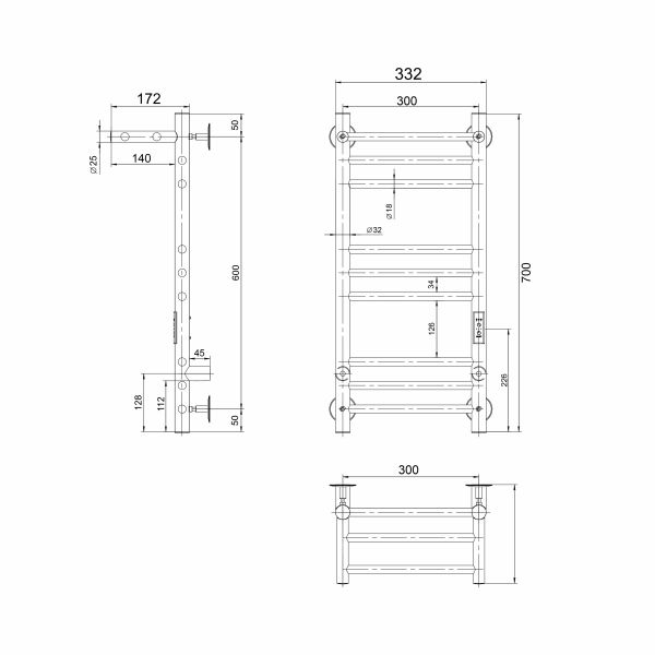 Полотенцесушитель электрический Indigo Line Trinity LСLTE70-30PRt с полкой 70x30 см хром