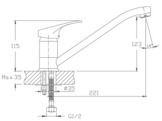 Смеситель для кухни Haiba HB4813 хром Смеситель для кухни Haiba HB4813 хром