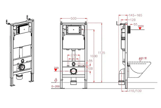 Инсталляция для унитаза Azario IN-500G