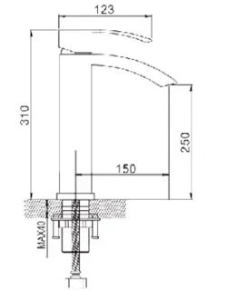 Смеситель для раковины Rose R1511F белый/хром Смеситель для раковины Rose R1511F белый/хром