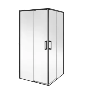 Душевой уголок Kerama Marazzi Линдо LN.100.SSD.BLK.M 100x100 см профиль чёрный стекло матовое
