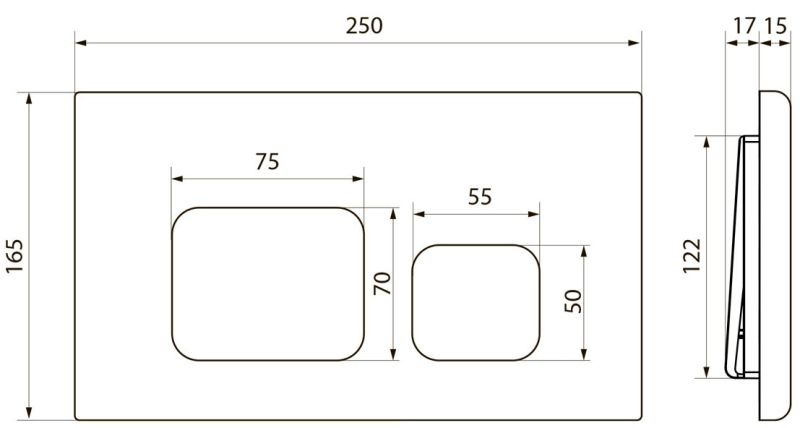 Клавиша смыва Point Афина PN44041BB бронза брашированная Клавиша смыва Point Афина PN44041BB бронза брашированная