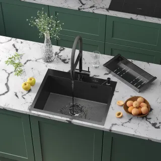 Кухонная мойка Roxenbath Snake 60 560220-60-BS графит текстурное покрытие