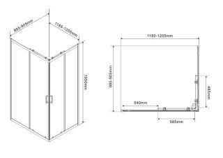 Душевой уголок Azario Paris AZ-R06-12080-CH-CHC 120x80 см профиль хром стекло шиншилла