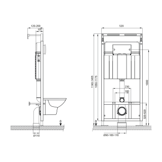 SET Инсталляция Sava Slim Superior+клавиша смыва хром матовый квадр. SMART SET Инсталляция Sava Slim Superior+клавиша смыва хром матовый квадр. SMART