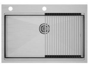 Мойка нерж. сталь KRONER-PRO 75 + ролл-мат PRO в цвет мойки, PM707551-BS+R405-BS