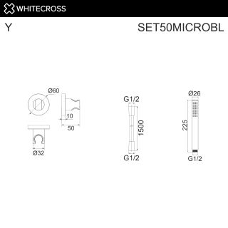 Душевая лейка WHITECROSS SET50MICROBL чёрный матовый Душевая лейка WHITECROSS SET50MICROBL чёрный матовый