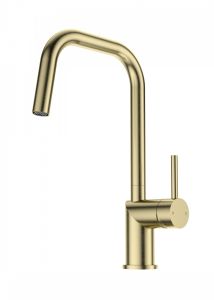 Смеситель для кухни Wonzon & Woghand WW-6018-BG с выдвижным изливом брашированное золото