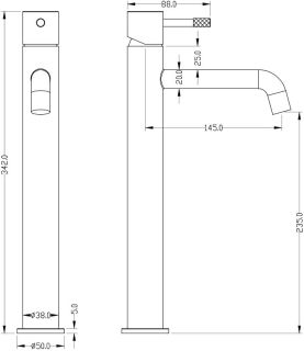 Смеситель для раковины Boheme Uno 462-SGM антрацит глянец Смеситель для раковины Boheme Uno 462-SGM антрацит глянец