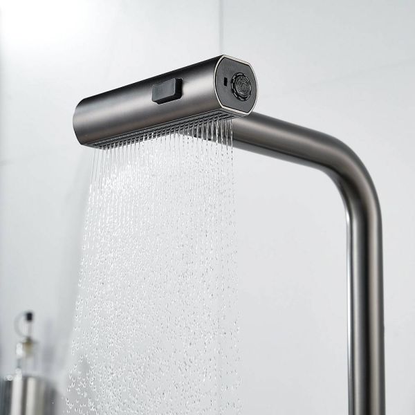 Смеситель для кухни Shevanik S263T с мультифункциональным изливом оружейная сталь