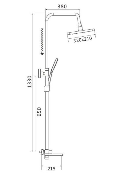Душевая стойка Shevanik S9936C белый