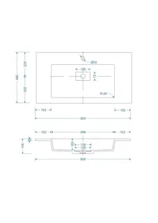 Раковина на тумбу Style Line Line СС-00002502 90 см антрацит