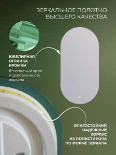 Зеркало с подсветкой DQ Мюнхен (München) Классик DQMMUC9045CBLK 45x90 см чёрный