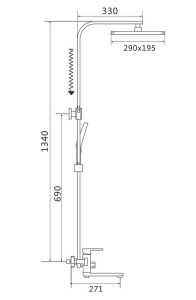 Душевая стойка Shevanik S7036H чёрный