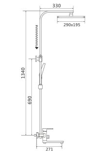 Душевая стойка Shevanik S7036H чёрный Душевая стойка Shevanik S7036H чёрный