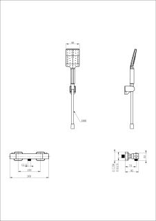 Смеситель для душа Wonzon & Woghand WW-B2026-A-BGG с термостатом тёмный графит