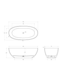 Ванна из полиэфирной смолы Cezares Релакс (Relax) CZR-RELAX-170-80-56-GM-PFB 170x80 см серый туман