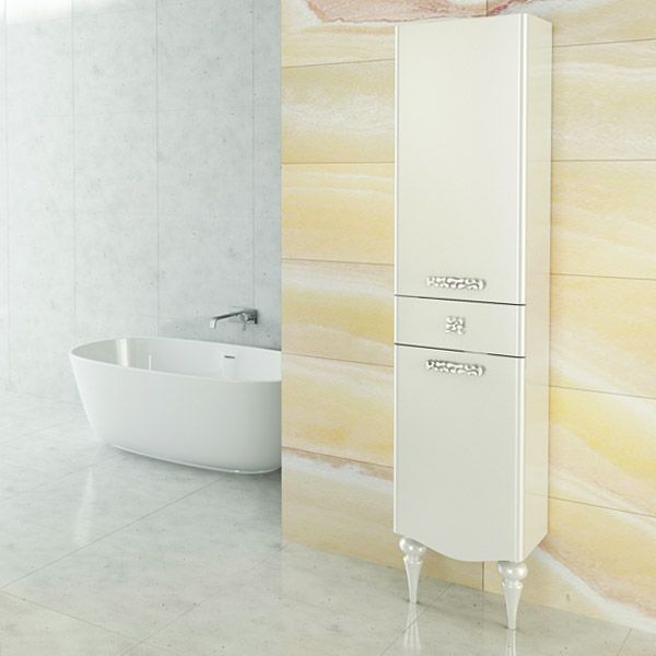 Comforty Шкаф-колонна "Монако-40" правая белый глянец