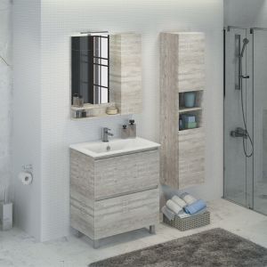 Comforty Тумба-умывальник "Верона-75" дуб белый с раковиной Comforty 75Е