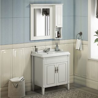 Comforty Тумба-умывальник "Палермо-80" белый глянец с раковиной Comforty 3380 Comforty Тумба-умывальник "Палермо-80" белый глянец с раковиной Comforty 3380