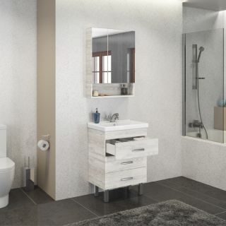 Comforty Тумба-умывальник "Никосия-60Н" дуб белый с раковиной Fest 60 F01 Comforty Тумба-умывальник "Никосия-60Н" дуб белый с раковиной Fest 60 F01