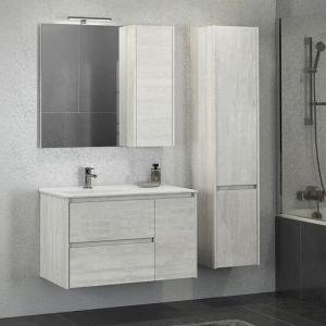 Comforty Шкаф-колонна "Бремен-35" дуб белый