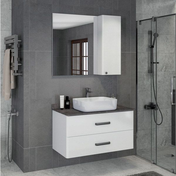 Зеркало-шкаф Comforty Амстердам-95 белый