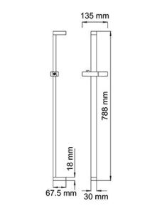 Wasserkraft A048 штанга для душа 79 см