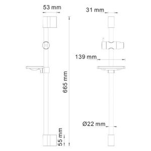 Wasserkraft A063 штанга для душа 66 см
