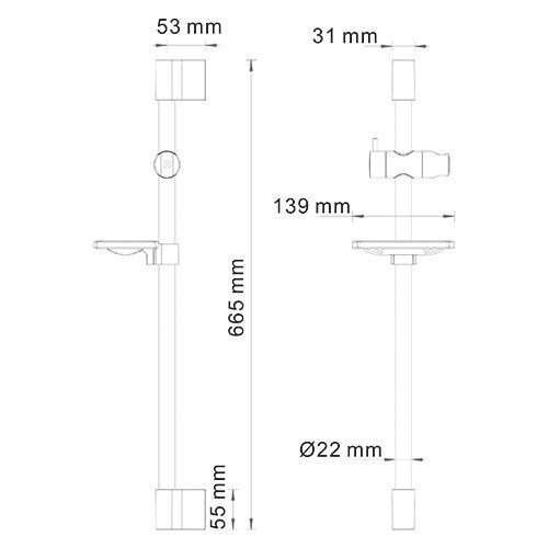 Wasserkraft A063 штанга для душа 66 см