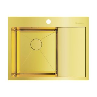 Мойка кухонная Omoikiri Akisame 65-LG-L нерж.сталь/светлое золото