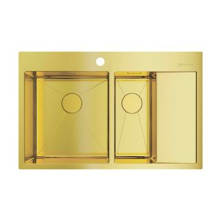 Мойка кухонная Omoikiri Akisame 78-2-LG-L нерж.сталь/светлое золото Мойка кухонная Omoikiri Akisame 78-2-LG-L нерж.сталь/светлое золото