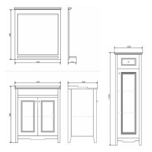 Comforty Зеркало "Тбилиси-70" белый глянец