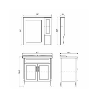 Comforty Тумба-умывальник "Палермо-80" белый глянец с раковиной Comforty 3380 Comforty Тумба-умывальник "Палермо-80" белый глянец с раковиной Comforty 3380