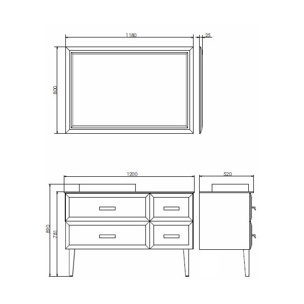 Comforty Зеркало "Империя-120" белый глянец