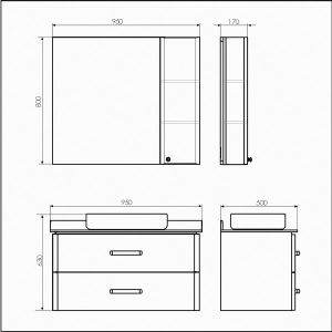Зеркало-шкаф Comforty Амстердам-95 белый