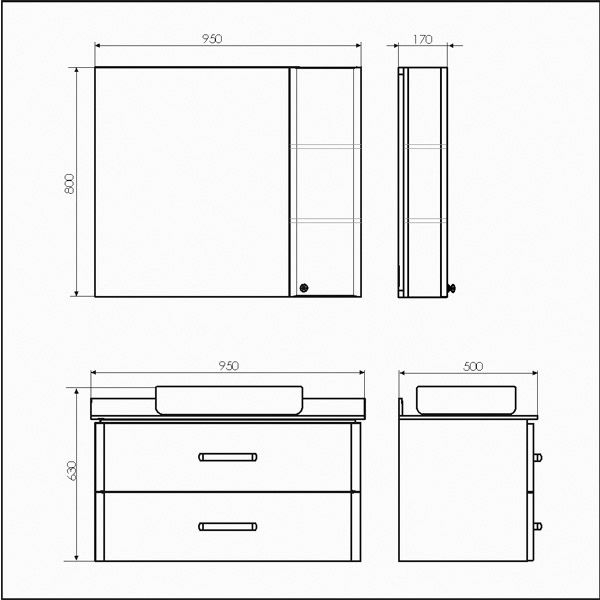 Зеркало-шкаф Comforty Амстердам-95 белый