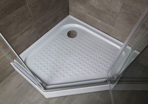 Поддон Erlit Comfort ER100V низкий пятиугольный 100 ABS в сборе