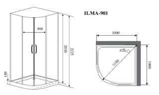 Timo Premium ILMA 901 душевая кабина (100*100*222)