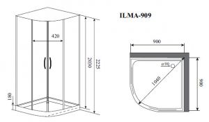 Timo Premium ILMA 909 душевая кабина (90*90*222)