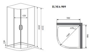 Timo Premium ILMA 909 душевая кабина (90*90*222) Timo Premium ILMA 909 душевая кабина (90*90*222)