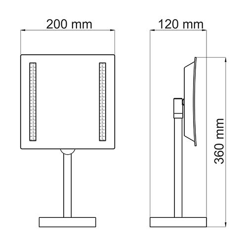 Wasserkraft K-1007 Зеркало с LED-подсветкой 3-х кратным увеличением