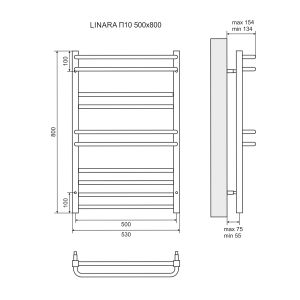 Полотенцесушитель водяной Lemark Linara П10 LM04810 500x800