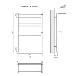 Полотенцесушитель водяной Lemark Pramen П10 LM33810 500x800