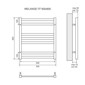 Полотенцесушитель водяной Lemark Melange П7 LM49607 500x600