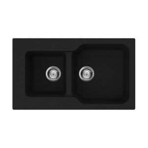 Мойка кухонная Omoikiri Maru 86-2-BL Tetogranit/черный