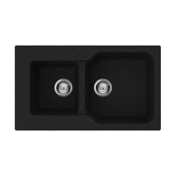 Мойка кухонная Omoikiri Maru 86-2-BL Tetogranit/черный
