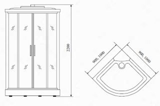 Timo Standart T-1109 P душевая кабина (90*90*220) Timo Standart T-1109 P душевая кабина (90*90*220)