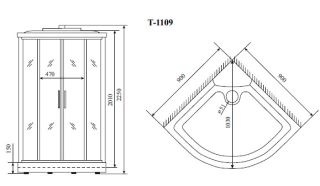 Timo Comfort T-8809 Clean Glass душевая кабина (90*90*220)