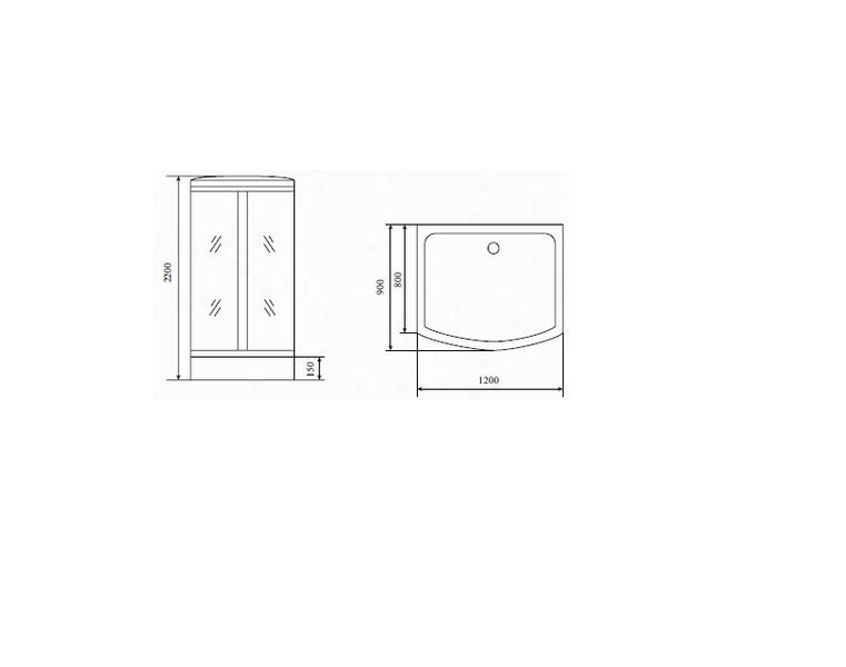 Timo Comfort T-8815 Fabric Glass душевая кабина 120*90*220